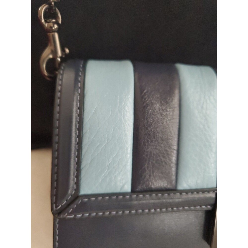 Coach Hutton Leather Convertible Crossbody Bag Midnight Multi Quilting Chain - Picture 8 of 16